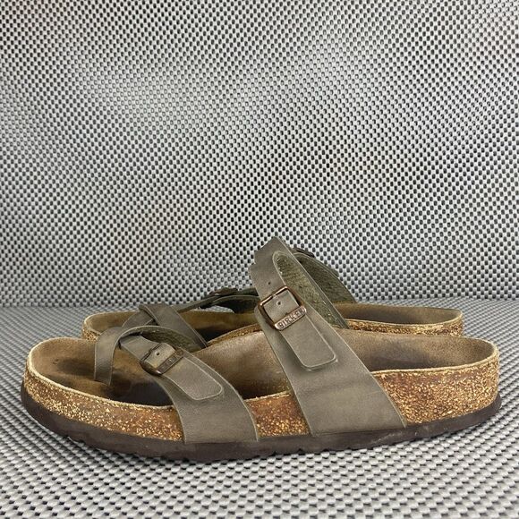 Birkenstock Mayari Adult Sandals 39 L8 M6 Brown Thong Buckle Made In Germany - Picture 2 of 14